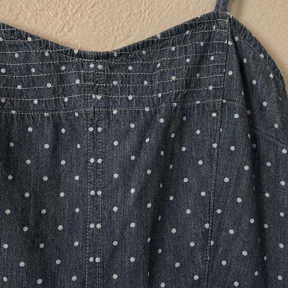 Women’s SO Chambray Polka Dot Summer Dress, Medium - Picture 2 of 6